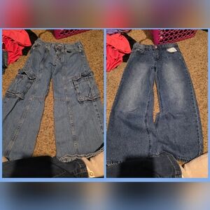 Blue Denim Kids Cargo Jeans